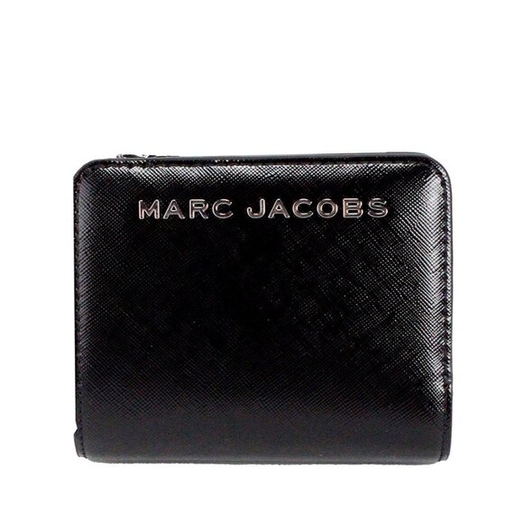 NEW Marc Jacobs Mini Black Leather Compact Coin Pouch Wallet NWT